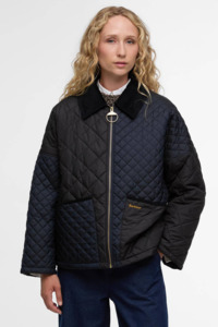 Womens Jackets Nz: Barbour Danby Quilted Jacket - Dark Navy/Black/Dress Tartan