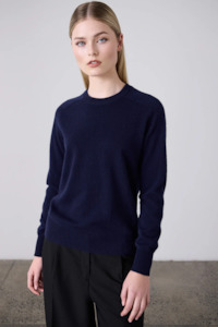 Laing Sam Cashmere Crew - Navy