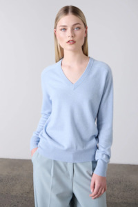 Laing Amy Cashmere V-neck - Sky