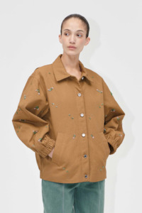 Stine Goya Oversized Utility Workwear Jacket - Wild Flower Beads