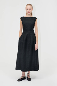 Pre Order: Stine Goya Sleeveless Boatneck Midi Dress - Black