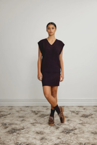 Standard Issue Merino Universal Slub Vest - Navy/Fig