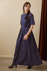 Penny Sage Tempo Dress - Oxford Plum Stripe