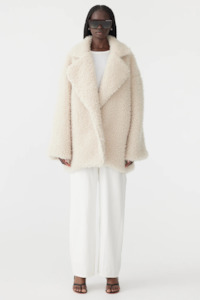 Bassike: Bassike Textured Coat - Cream