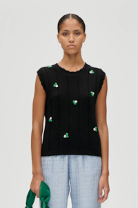Stine Goya Bubble Knit Vest - Black