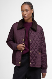 Barbour Marla Quilted Jacket - Black Cherry/Dark Brown//Muted Tartan