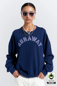 Karen Walker: Karen Walker Runaway College Crewneck Sweatshirt - Navy
