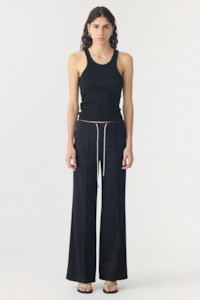 Bassike Refined Pinstitch Pant - Black