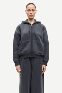 Jumpers: Samsoe Samsoe Sava Hoodie - Charcoal Art