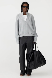 Bassike Raglan Sweat Pull Over Sweat - Grey Marle