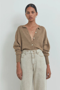 Viktoria & Woods Hart Merino Cardigan - Wicker Marl