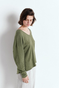 American Vintage Sonoma V neck LS T-shirt - Vintage Turtle