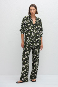 Designer Nz Matteau: Matteau Long Sleeve Silk Shirt - Agave