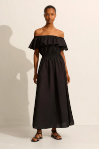 Matteau Off the Shoulder Ruffle Dress - Black