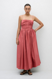 Designer Nz Matteau: Matteau Gathered Bodice Dress - Rose