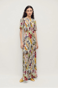 Silk Laundry: Silk Laundry Short Sleeve Bias Dress - Planktonic