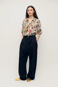 Silk Laundry: Silk Laundry Boyfriend Shirt - Planktonic