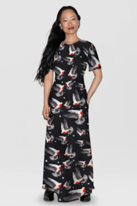 Silk Laundry SS Bias Dress - Bleeding Dove