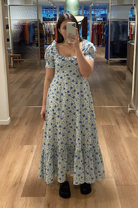 Designer Rixo: Rixo Sorana Dress - Eva Floral Blue