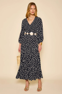 Rixo Brooke Dress - Bohemia Spot Deep Navy