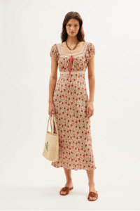 Designer Rixo: Rixo Maeva Dress - Eva Floral Cream
