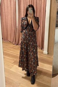 Designer Rixo: Rixo Amina Dress - Valverde Black