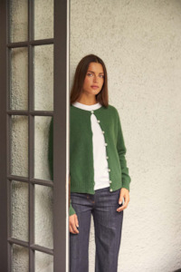 Francie: Francie Dusk Cardigan - Herb Green
