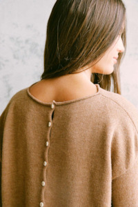 Francie Doll's Reversible Cardigan - Brown Sugar