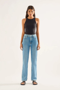 Outland Denim Zoe High Straight Jean - Cadence Blue