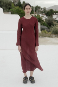 Baserange Dydine LS Dress - Stome Burgundy