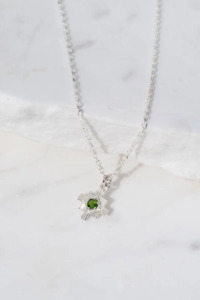 Necklace Collection: Zoe & Morgan Inka Necklace - 925 Sterling Silver/Chrome Diopside