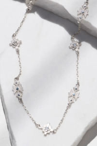Zoe & Morgan Ayllu Necklace - 925 Sterling Silver with White Zircon