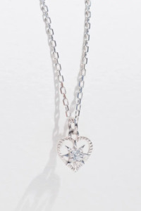 Necklace Collection: Zoe & Morgan Kind Heart Necklace - Silver/White Zircon