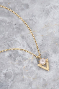 Necklace Collection: Zoe & Morgan Violet Necklace - Gold Plate Rose Quartz