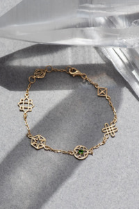 Bracelet: Zoe & Morgan Aura Bracelet - 22k Gold Plate with Chrome Diopside