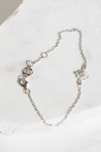 Bracelet: Zoe & Morgan Inka Bracelet - 925 Sterling Silver/White Zircon