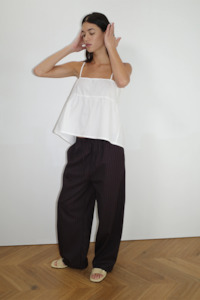 Deji Studios: Deiji Studios Drawcord Wool Pant - Licorice