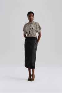 Malina: Malina Otilia Draped Half Polo Top - Moire