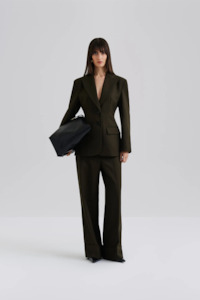 Malina Ella Tailored Peplum Blazer - Olive