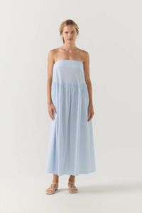 Foemina Cordelia Dress - Powder Blue Seersucker