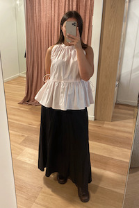 Foemina: Foemina Kendall Top - Pink Lemonade Stripe Poplin