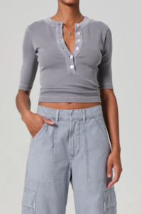 Citizens Of Humanity: Citizens Of Humanity Nali Short Sleeve Henley - Balboa