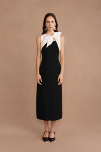 Lovaan Charlotte Midi Dress - Black