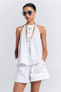 Womens Skirts Shorts: Karen Walker Scout Shorts - White