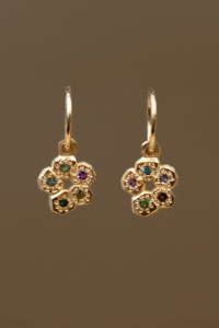 Accessories: Camille Paloma Walton Little Daisy Chain Earrings - Gold or Silver with stones