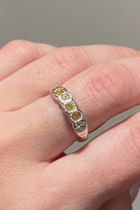 Designer Jewellery Nz: Alexandra Dodds Confetti Ring - Silver Yellows