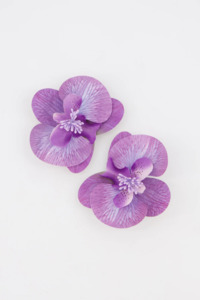 Bronwyn Flower Trim Pair - Purple