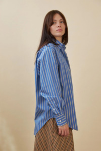 Penny Sage Nz: Penny Sage Maryse Shirt - Blue Citron Stripe