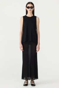 Bassike Fine Bind Athletic Tank - Black