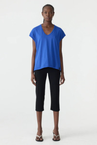 Bassike: Bassike Fine Bind Scoop Neck Tank - Cobalt